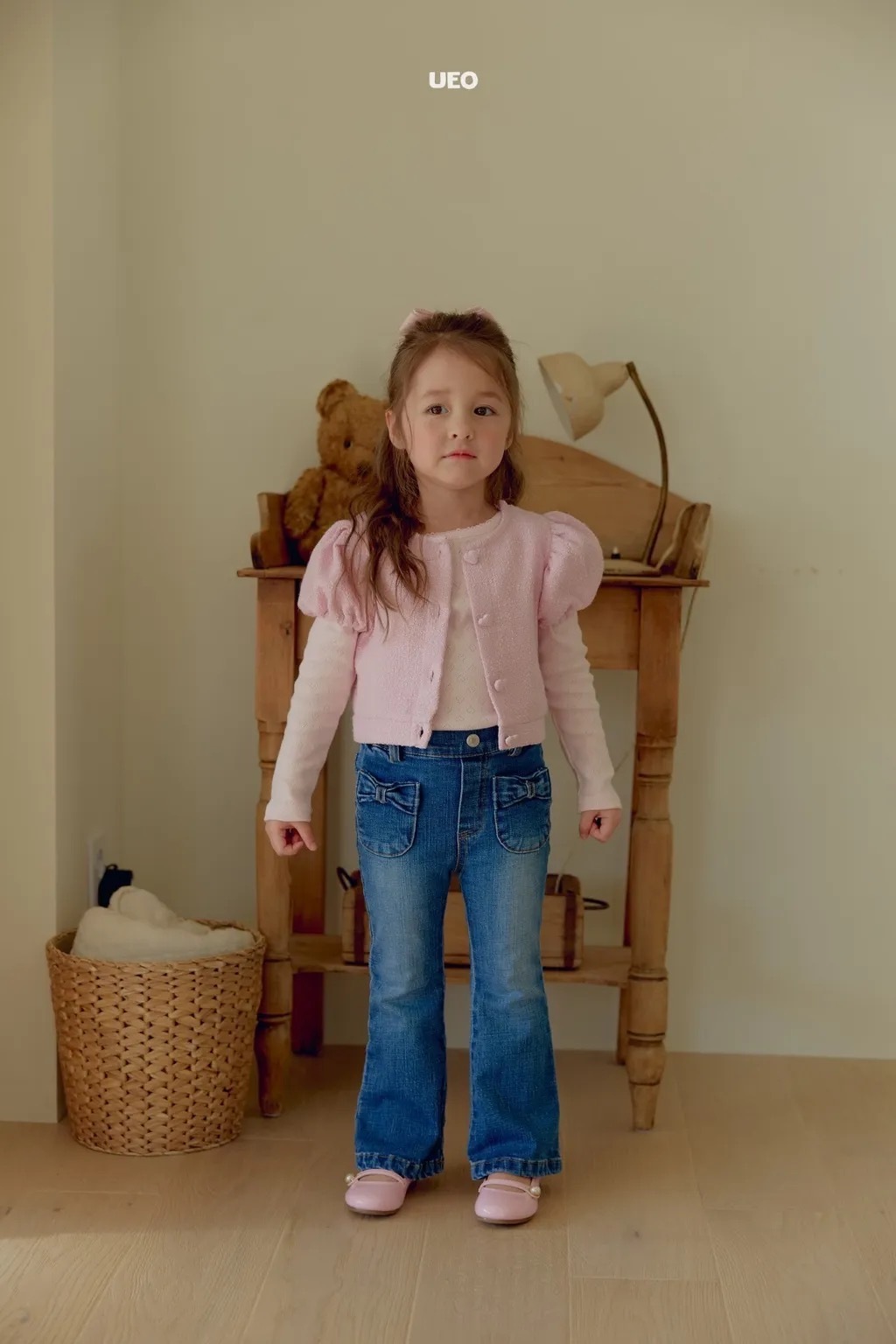 UEO 蝴蝶結口袋牛仔喇叭褲 / 2色