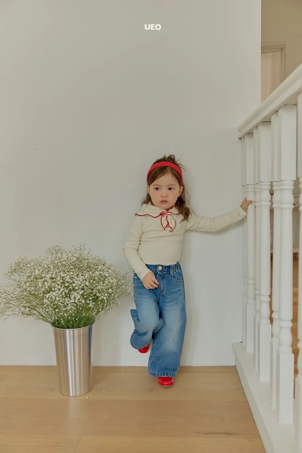 UEO 直筒刷色寬版牛仔褲 / 2色