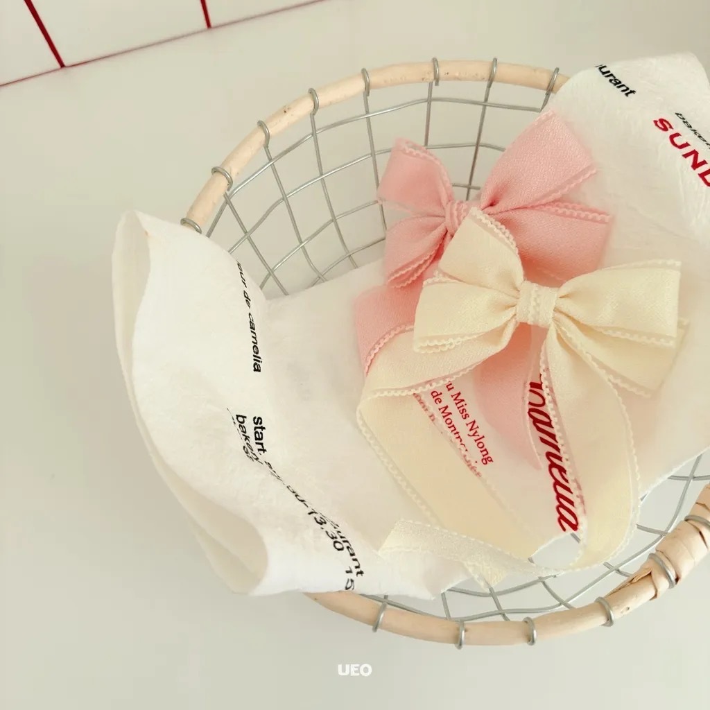 UEO 緞帶蝴蝶結髮夾 / 2色