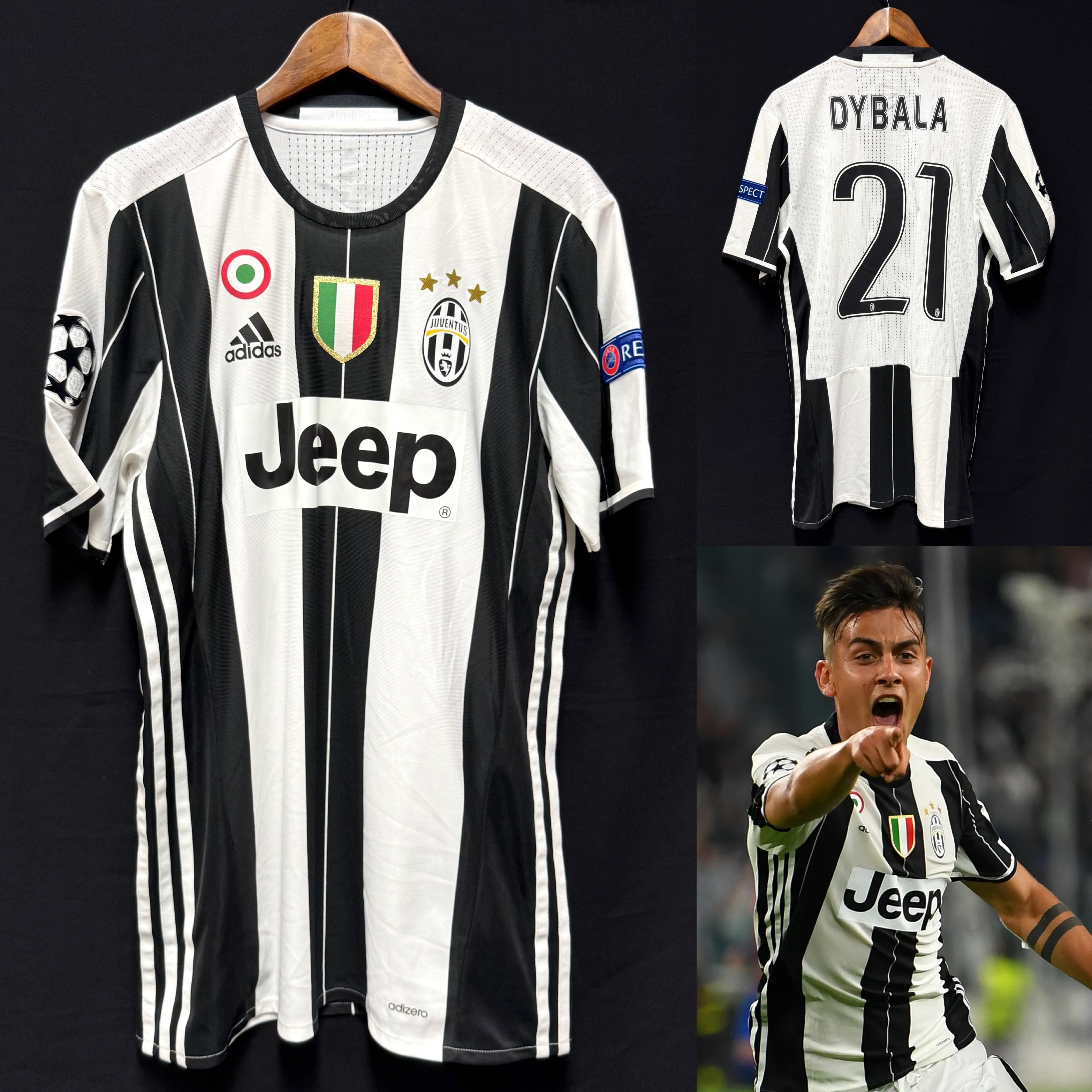 (BNWT) Juventus 2016-2017 Adidas Home Player Issue Shirt #21 DYBALA