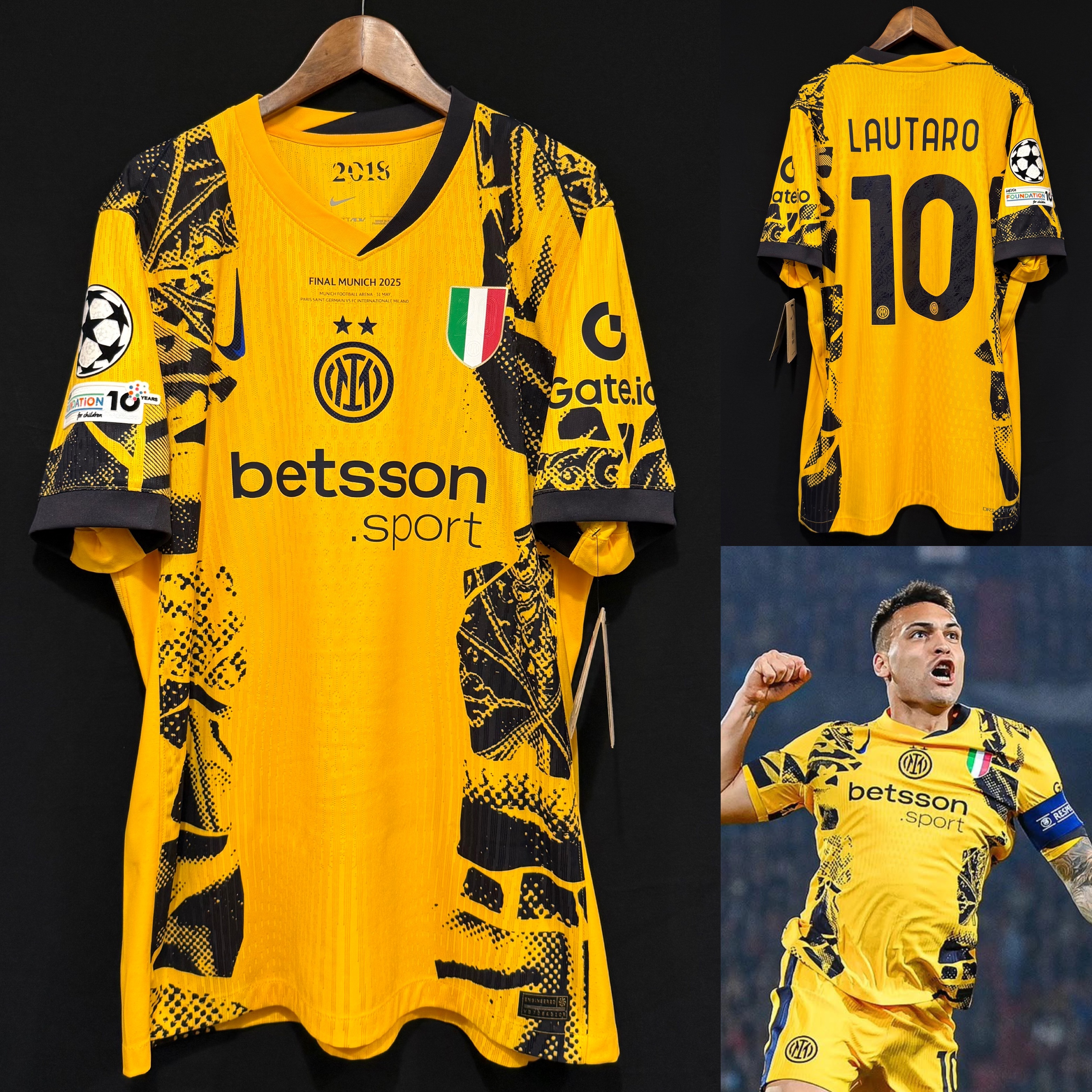 (BNWT) Inter Milan 2024-2025 UEFA Champions League Nike Away Authentic Player Shirt #10 LAUTARO