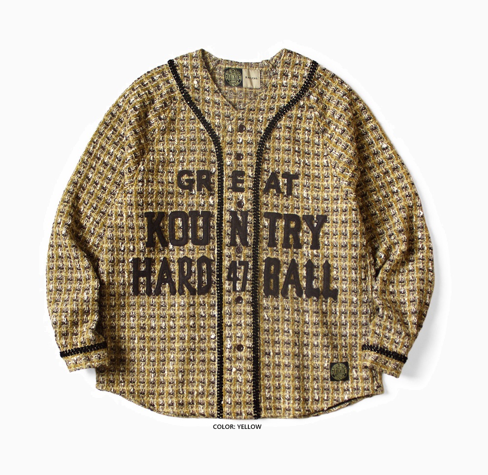 KAPITAL 2026 Fancy Tweed GREAT KOUNTRY Baseball SHIRT L/S - PRE ORDER ITEM (預訂中)