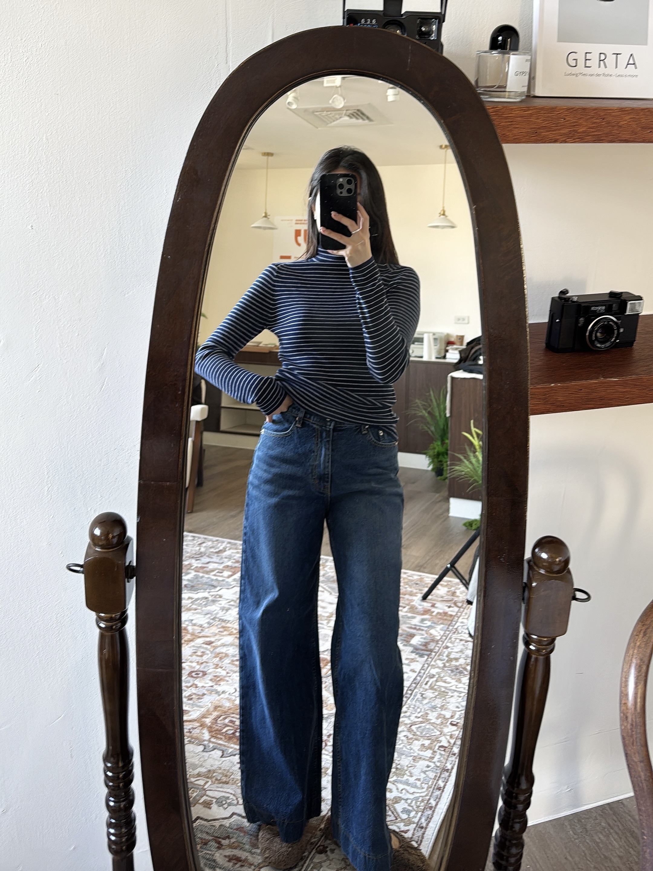 S22 深藍條紋高領打底衣