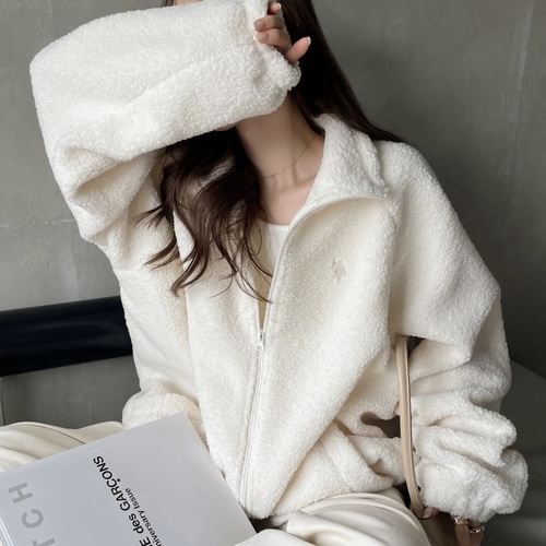 U.S. POLO ASSN. x Ada. 立領 羊羔毛外套 寬鬆 保暖 三色 日本代購 85733806