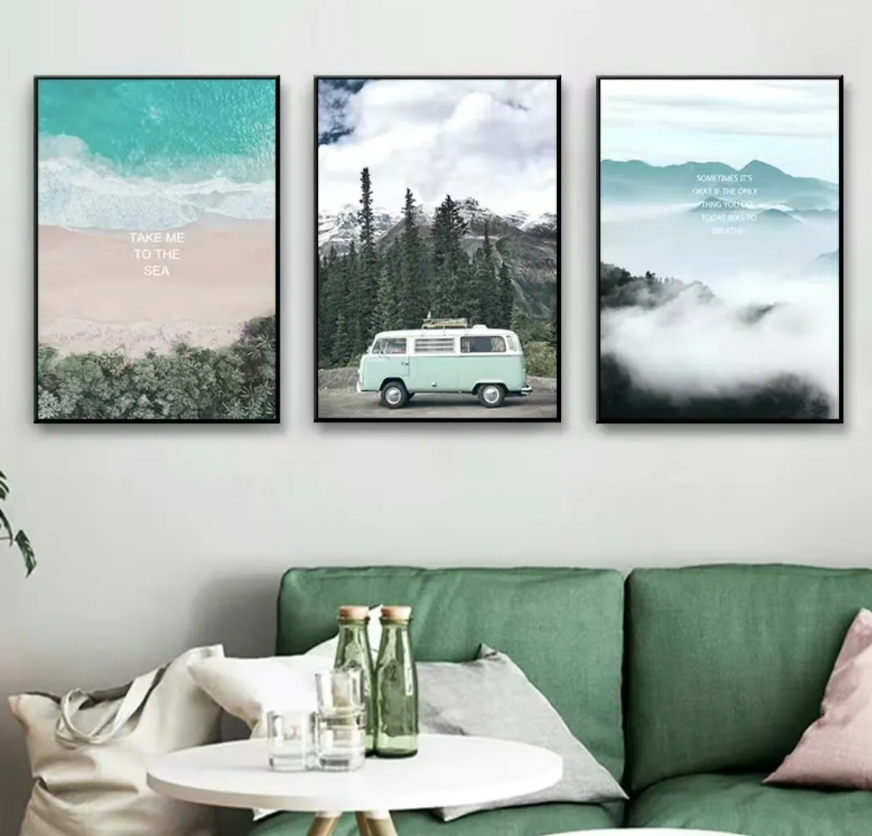 三件組簡約風無框畫