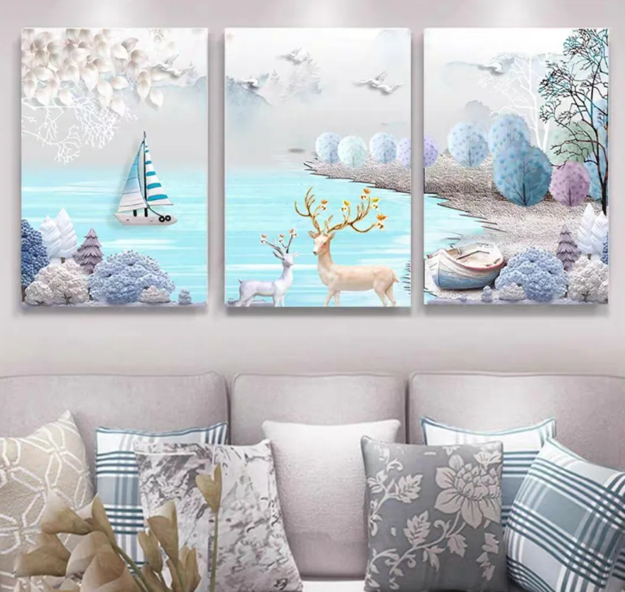 三件組簡約風無框畫