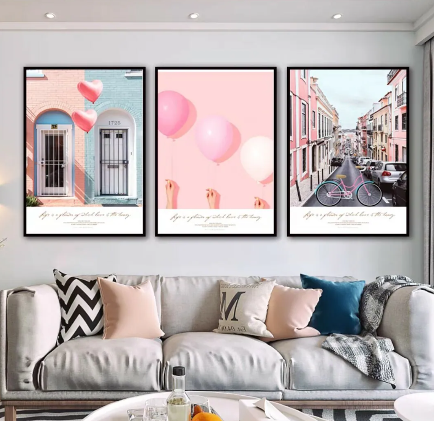 三件組簡約風無框畫