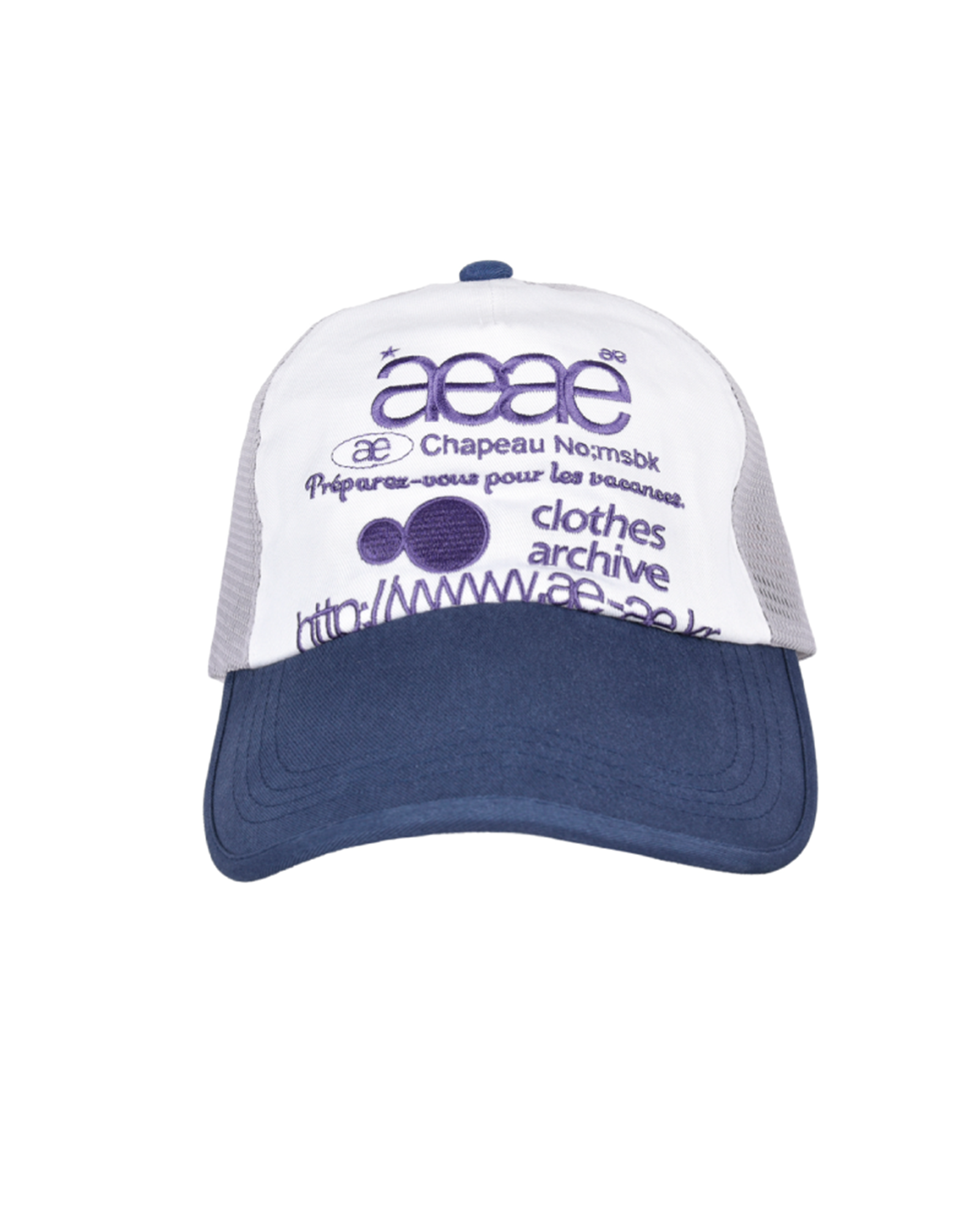 ［ AEAE ]WEB LOGO 網眼帽 - (灰色/藍色)