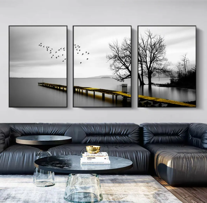 三件組簡約風無框畫