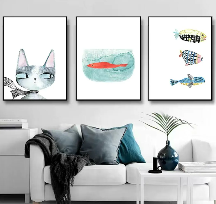 三件組簡約風無框畫