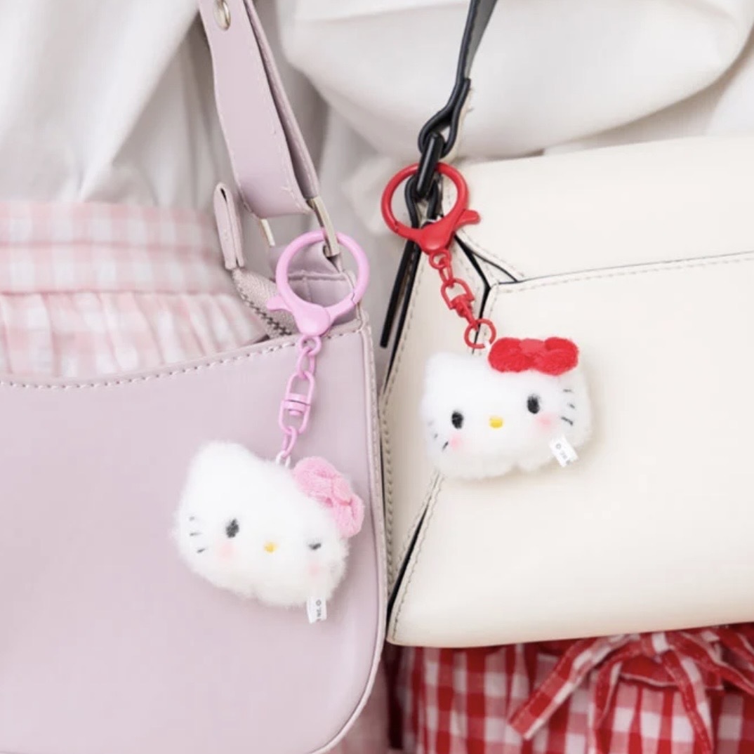 SANRIO 三麗鷗 HELLO KITTY 迷你 絨毛 鑰匙圈 兩入一組 吊飾 日本