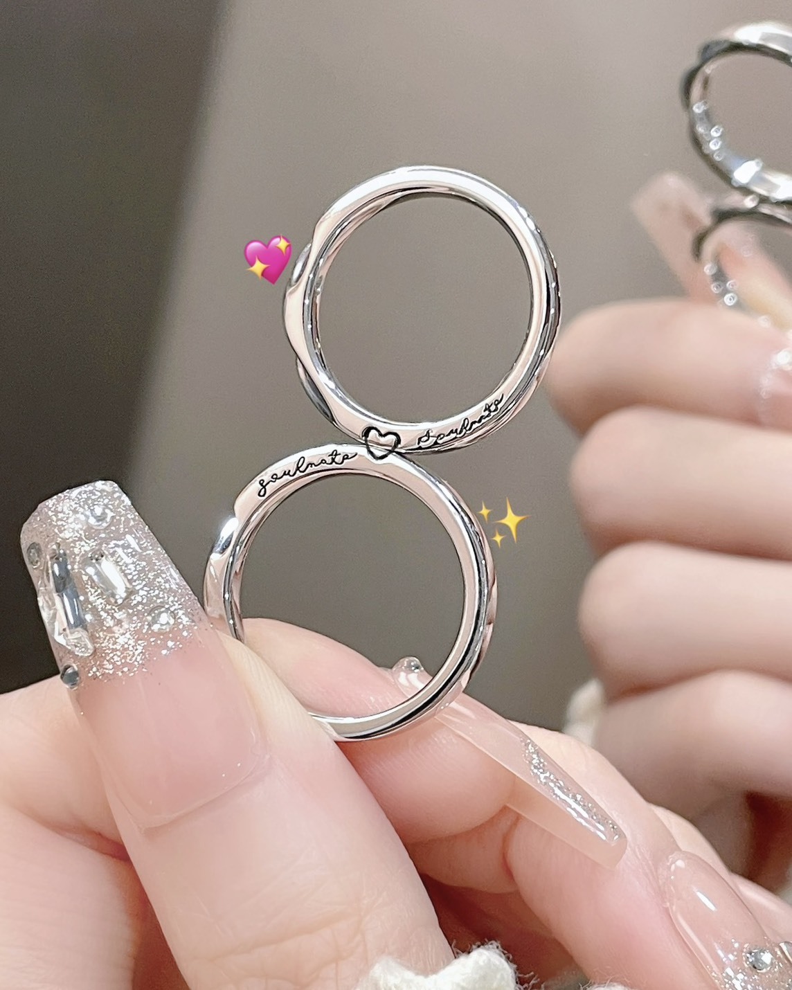 <情侶都給我買>FANCI范琦 戀愛頻率 磁吸 愛心 925純銀 可調節 情侶開口對戒