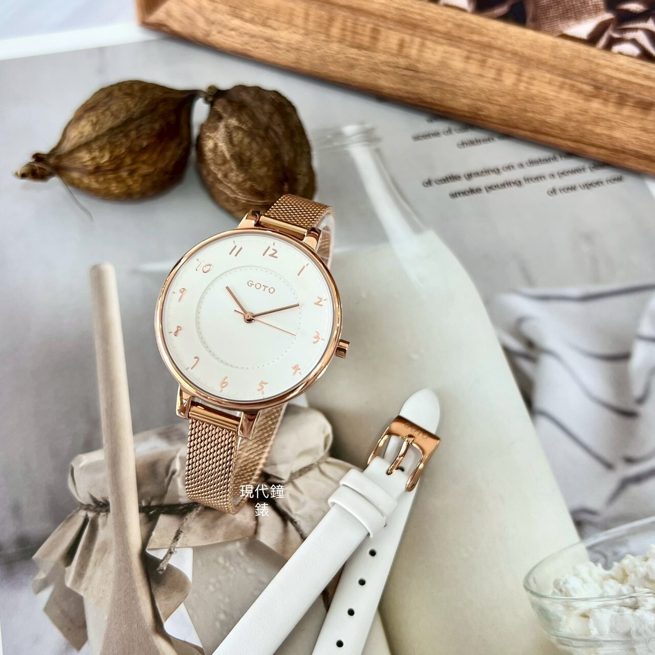 【GOTO】優雅輕奢米蘭帶套裝組GM3040L-44-241-2 36mm 現代鐘錶