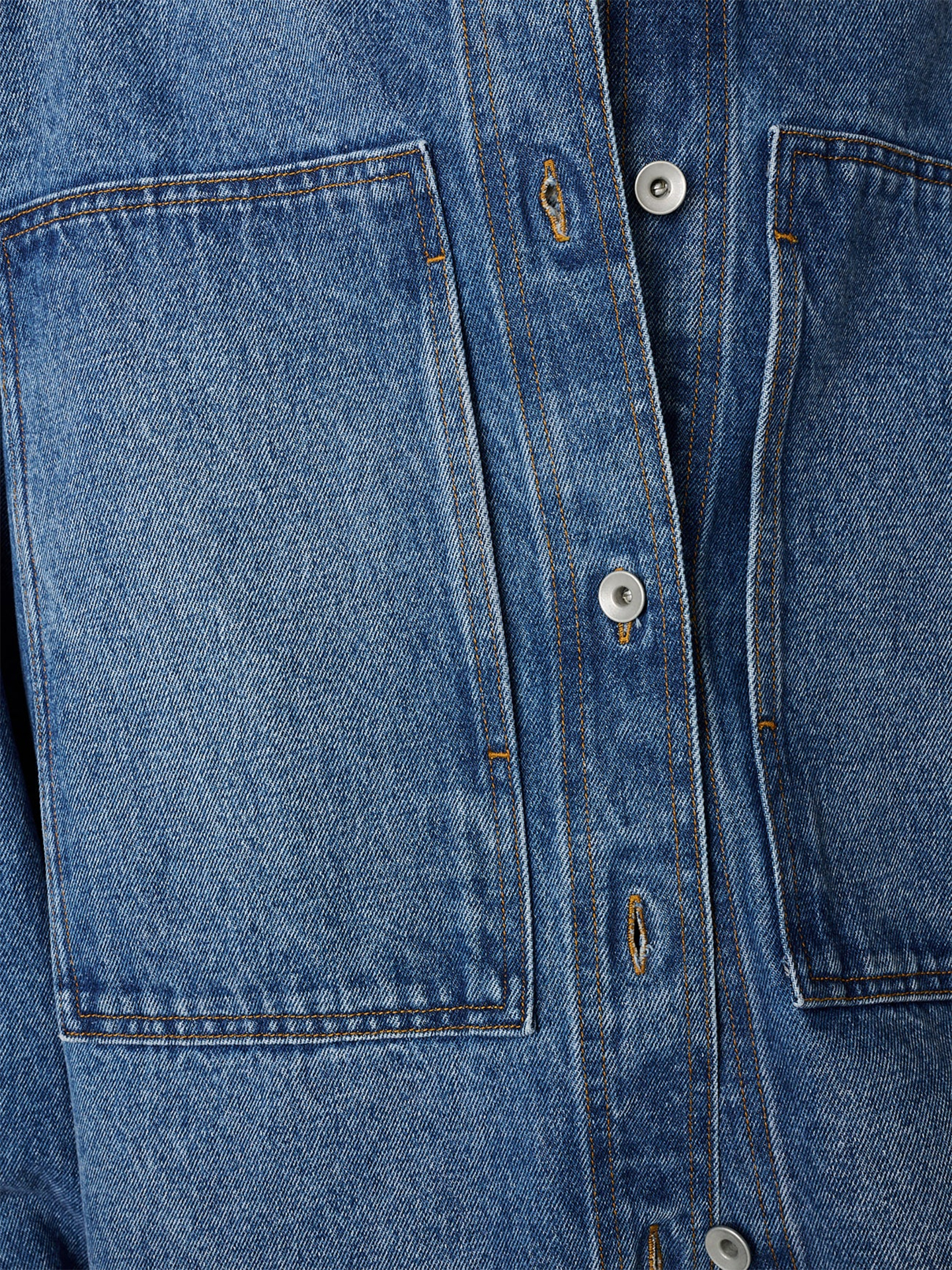 Studio Nicholson Saxon Denim Overshirt Worn Wash Indigo