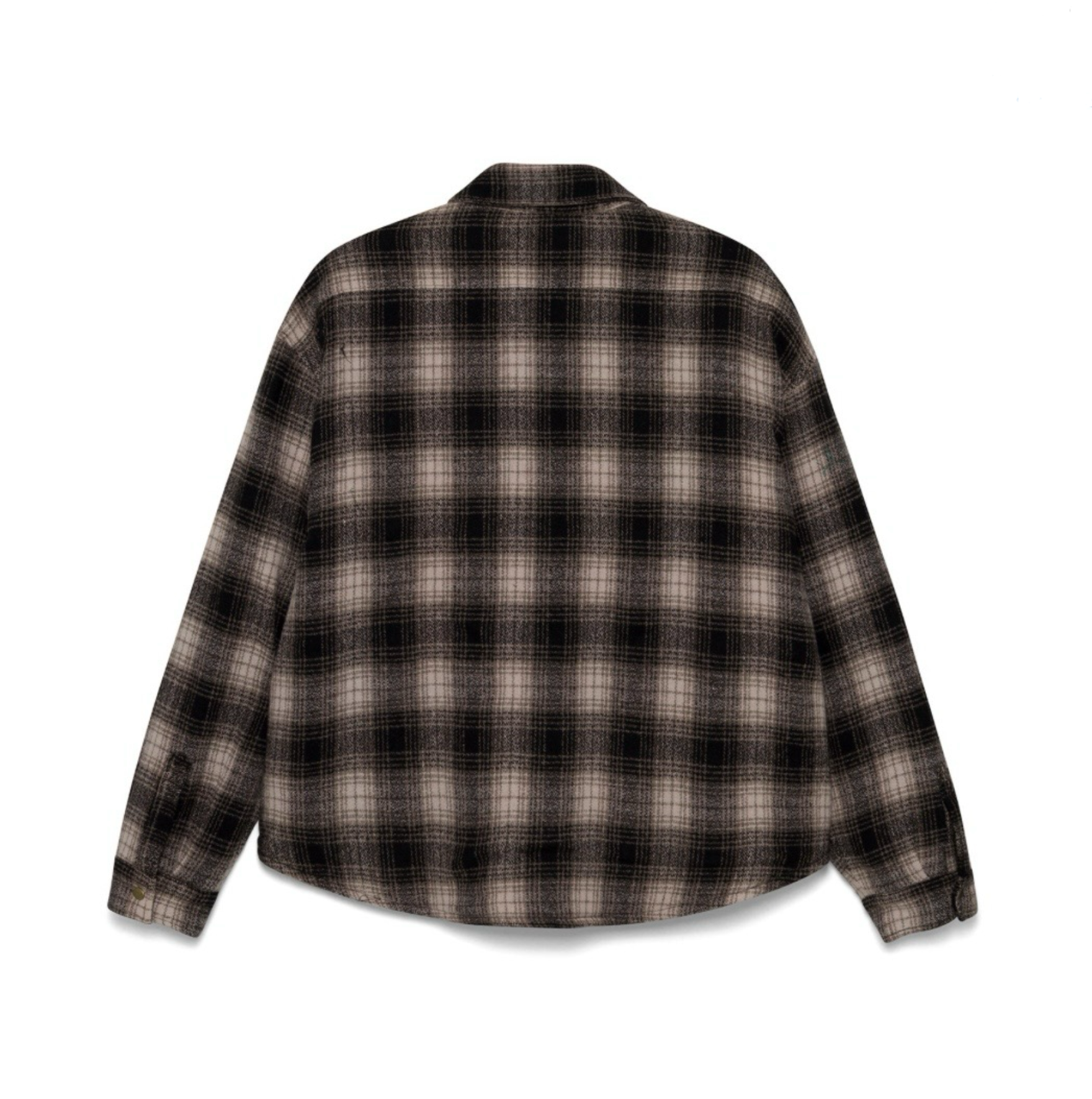 Quilt Lined Wool/Cotton Flannel Shirt Jacket (Brown/Black)