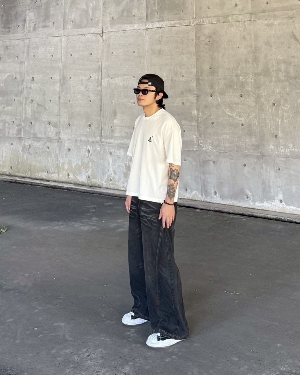 BOXY AL 刺繡 寬短 短袖 短T