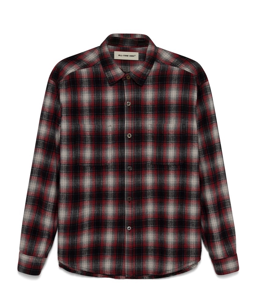 Cotton Flannel Work Shirt (Red Shadow)