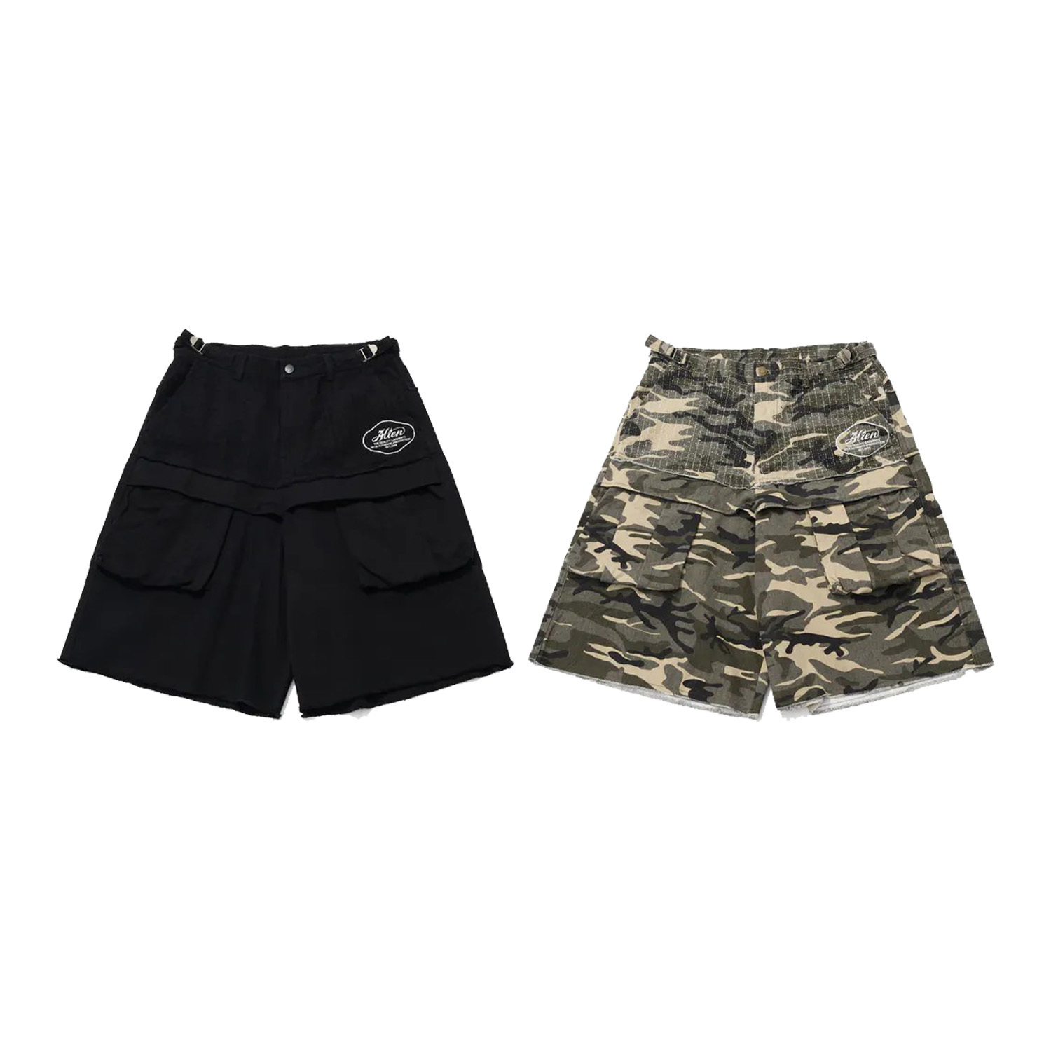 【車庫服飾】AES WASHED PANELLED WIDE LEG CROPPED PANTS