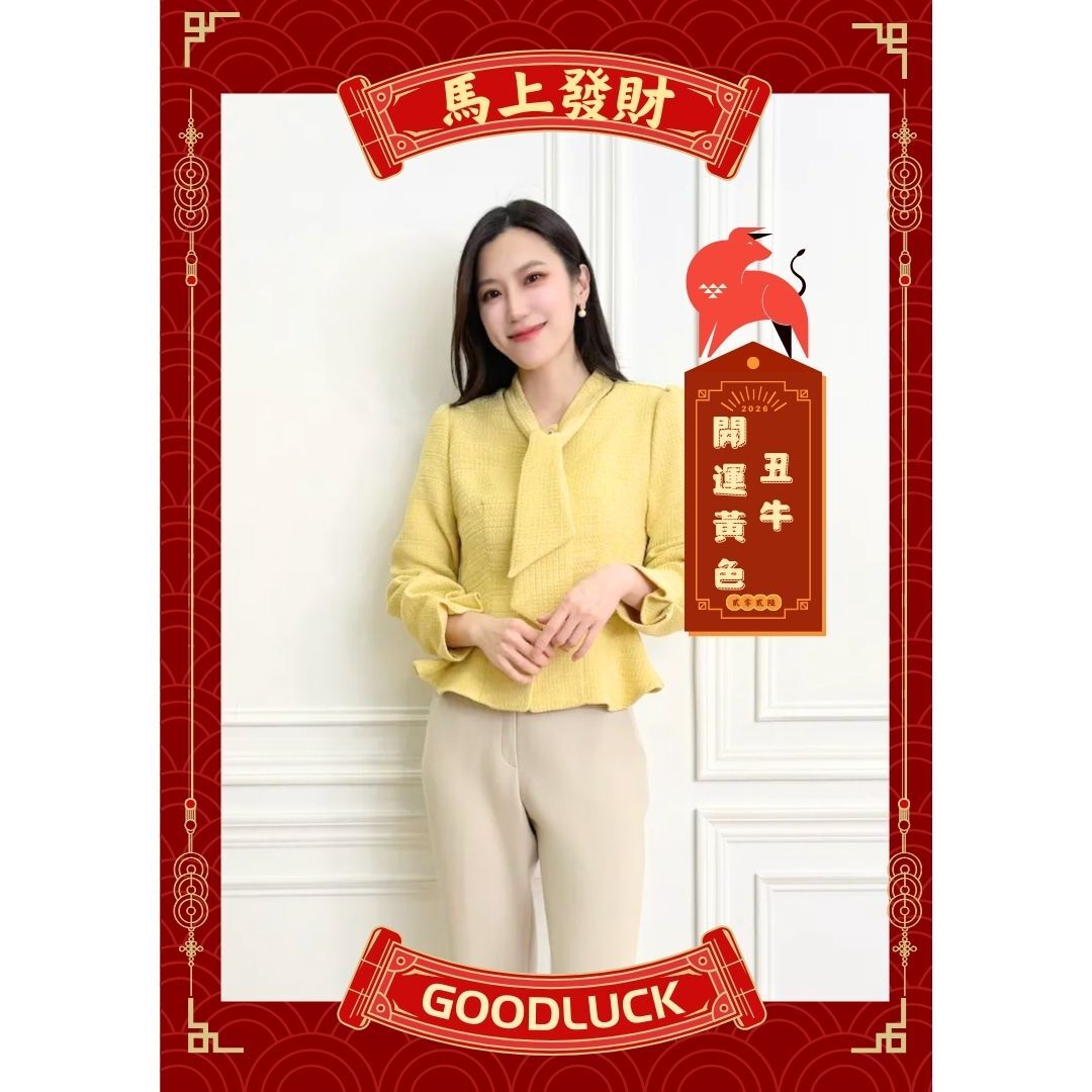 領巾織紋長袖上衣