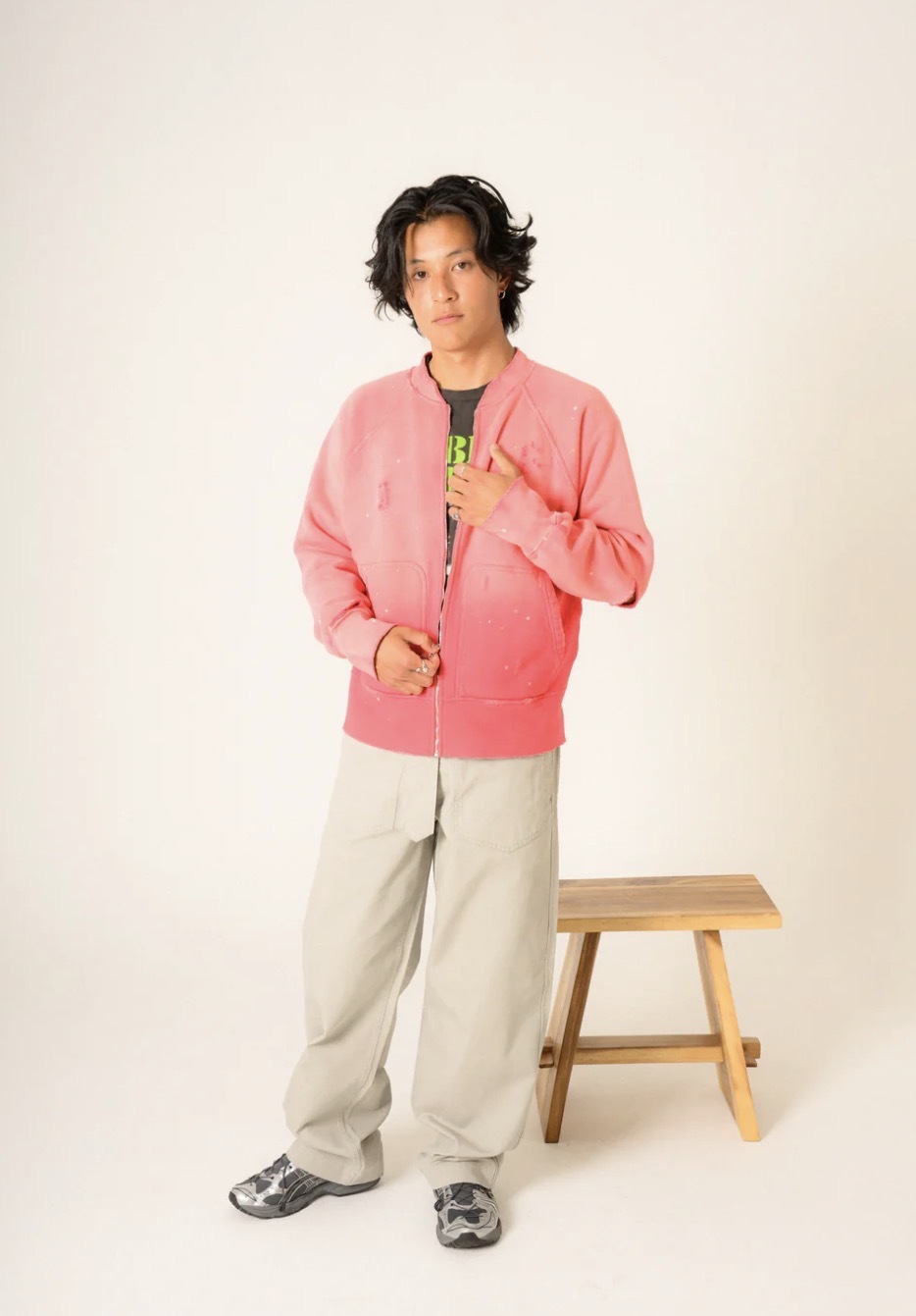 Campus Zip-Up Sweatshirt (Red)