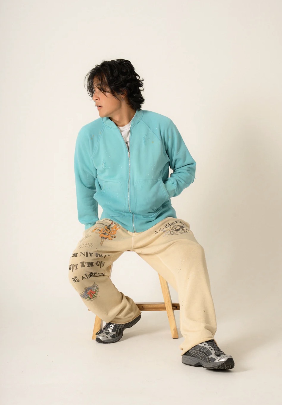 Campus Zip-Up Sweatshirt (Turquoise)