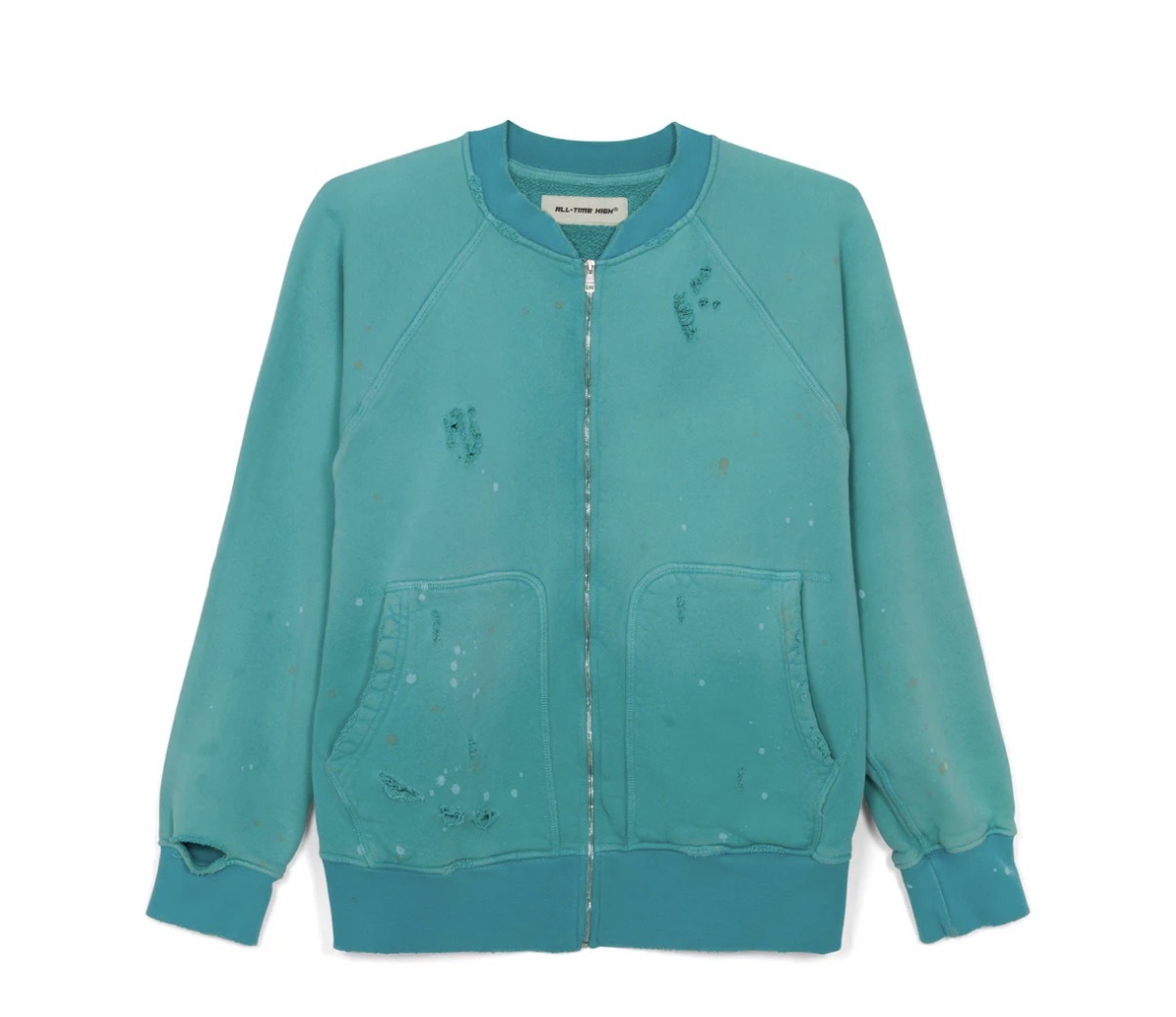Campus Zip-Up Sweatshirt (Turquoise)