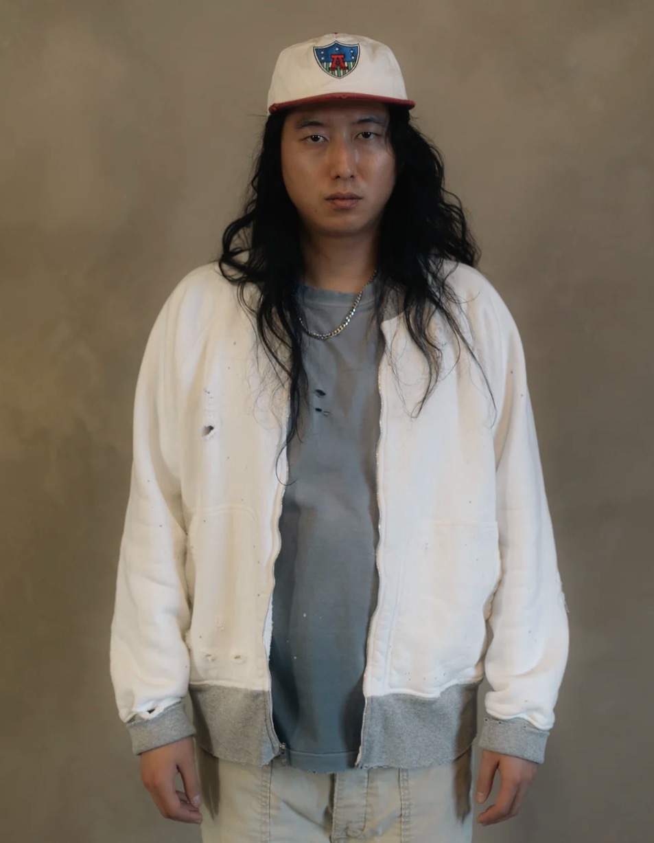 Campus Zip-Up Sweatshirt (White/Grey)