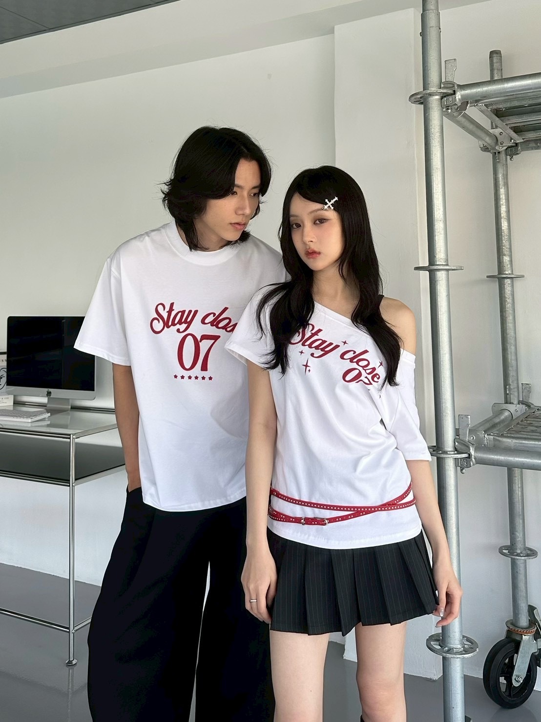 mmb主角光環07字母情侶短tee