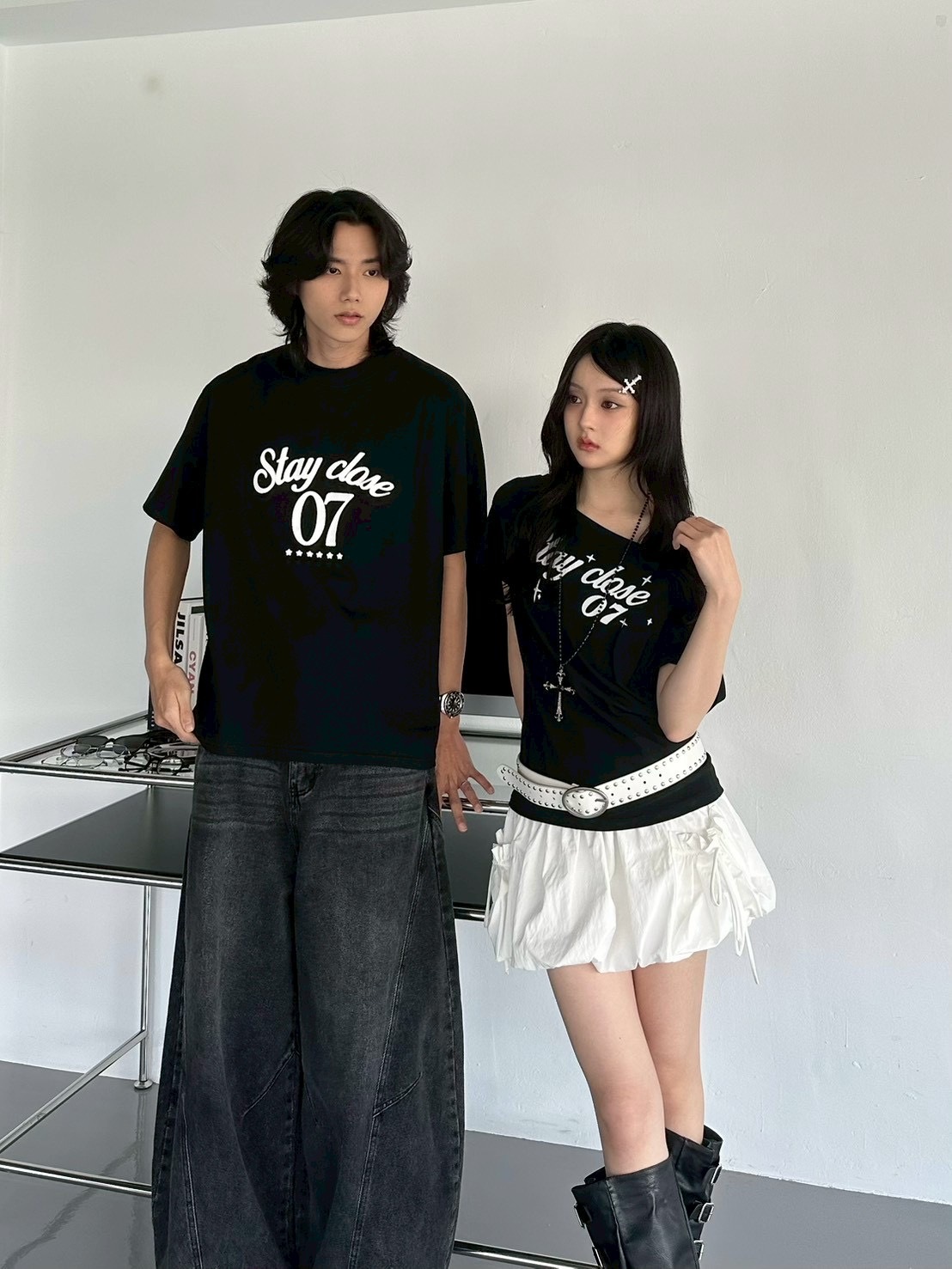 mmb主角光環07字母情侶短tee