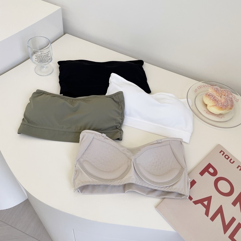 夏天必備無痕平口抹胸bra top(3色)