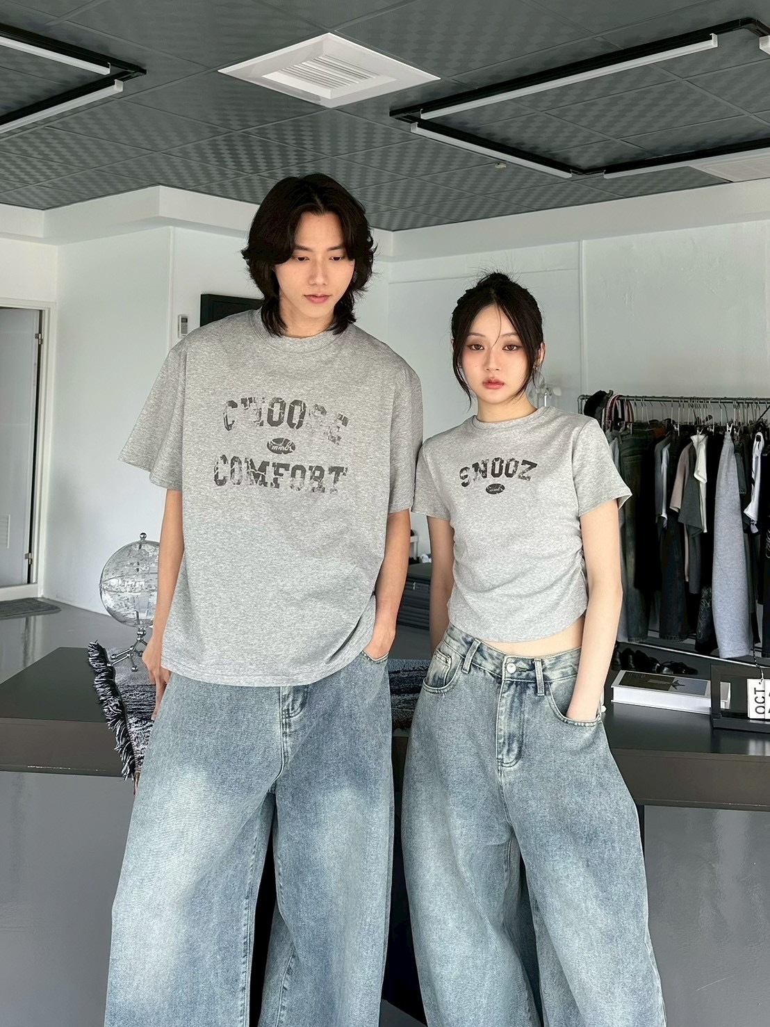 mmb周末感斑駁美式印花情侶短tee