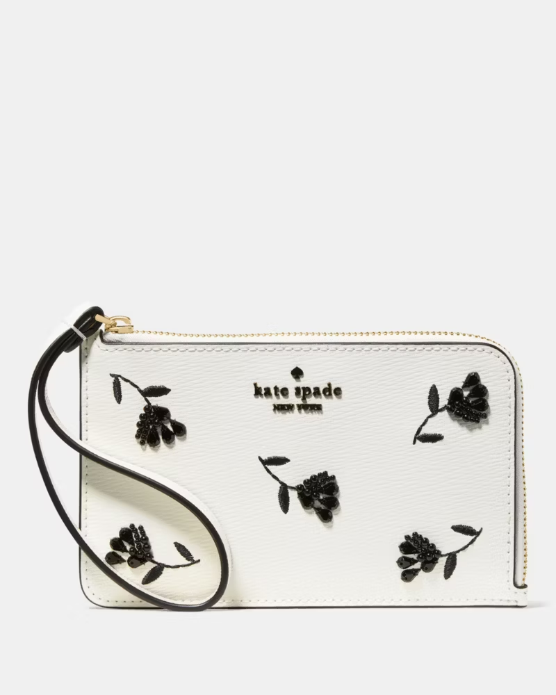 【預購】LX021810 KATE SPADE Lucy Spade Flower Small Card Holder Wristlet