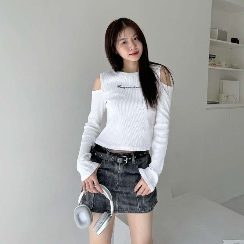 龐克少女🖤暈染短裙附皮帶(3色/S-L)