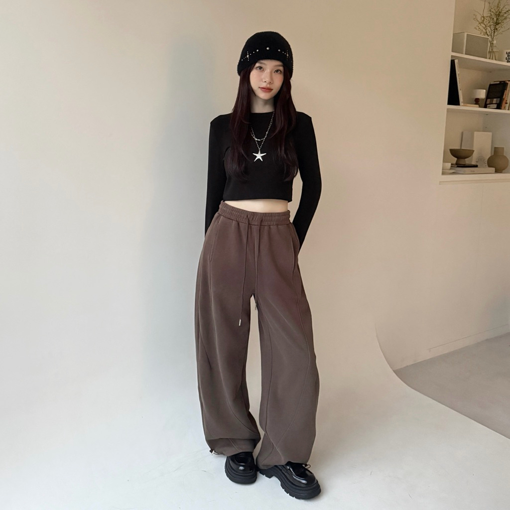 小個子門市爆款💥暈染立線彎刀落地棉褲(5色)