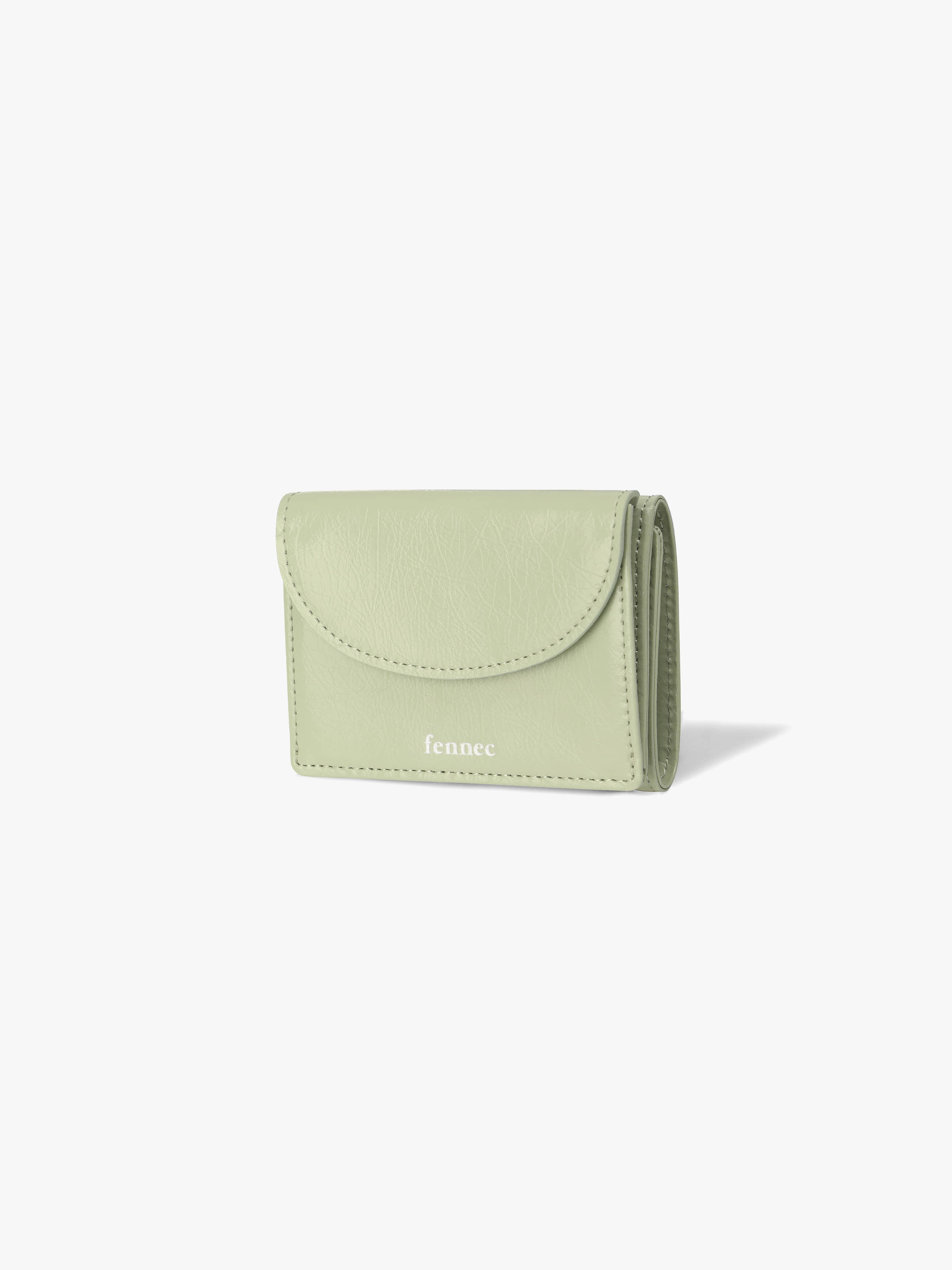 fennec - crinkle halfmoon mini wallet (PISTACHIO)