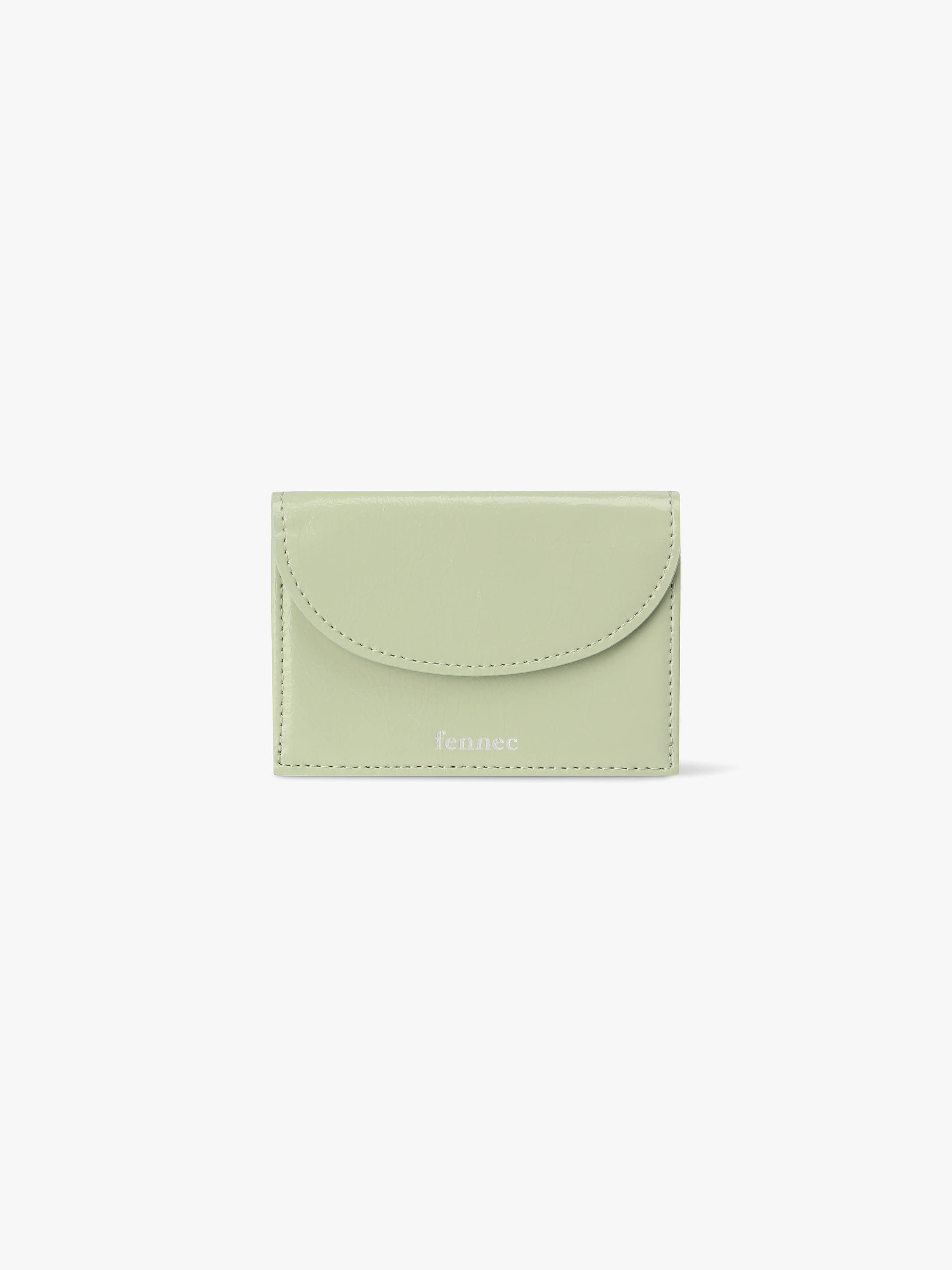 fennec - crinkle halfmoon mini wallet (PISTACHIO)