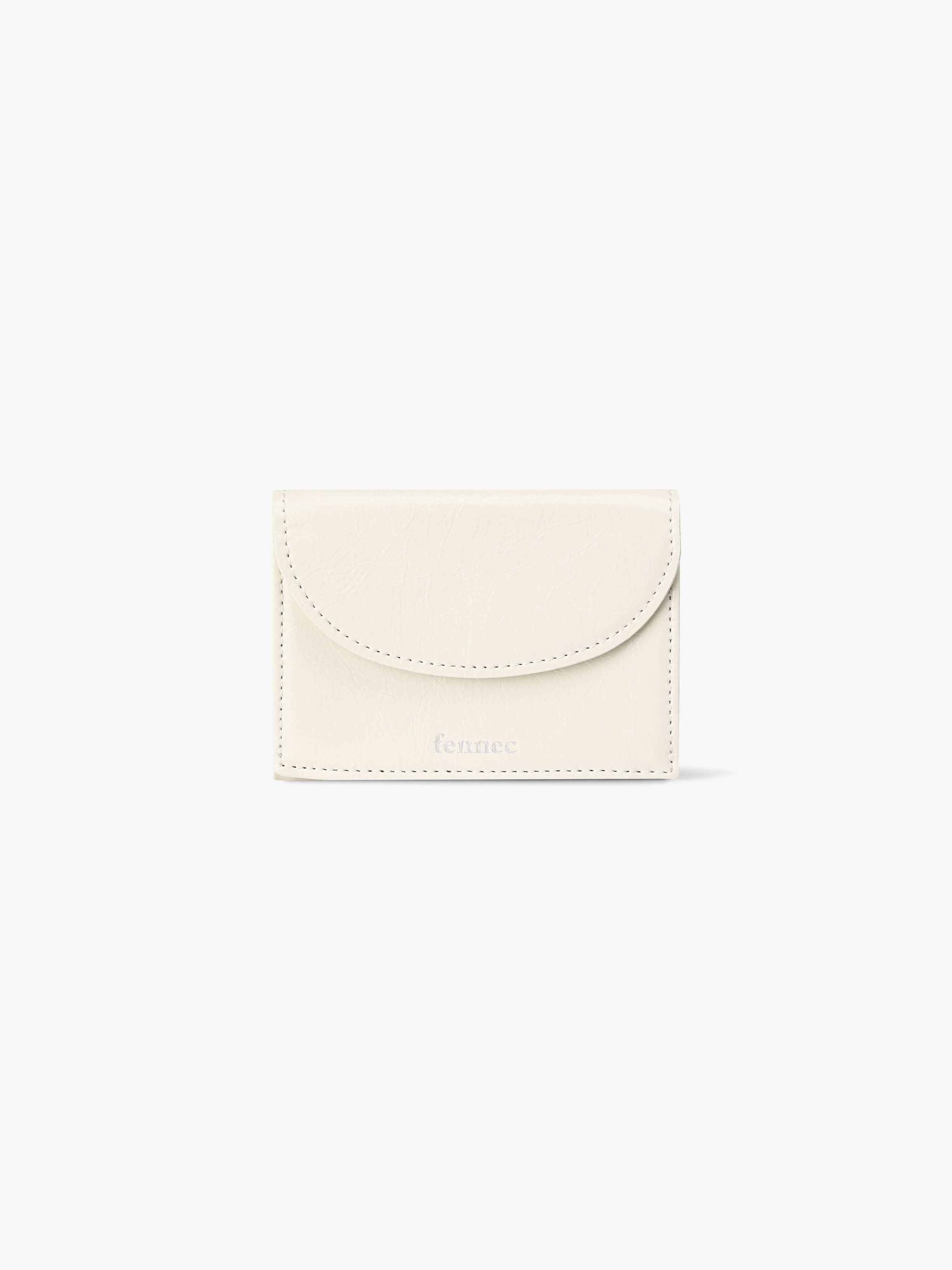 fennec - crinkle halfmoon mini wallet (VANILLA)