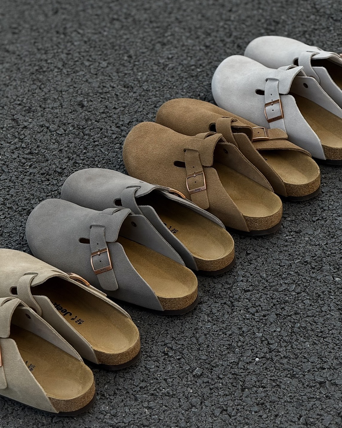 <全網最低>JEEP 吉普 勃肯 拖鞋 懶人鞋 麂皮 金扣 4色