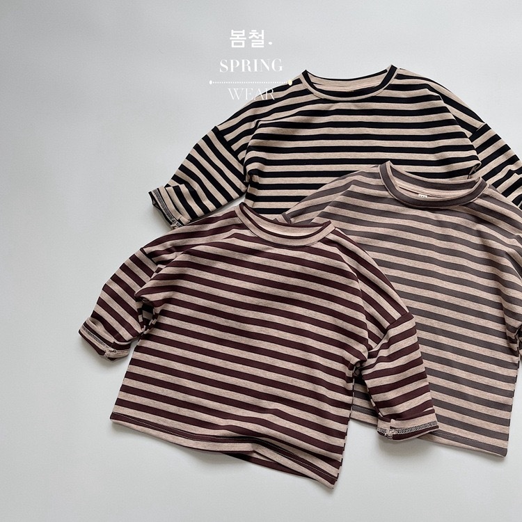 五色 條紋薄款TEE ᝰ