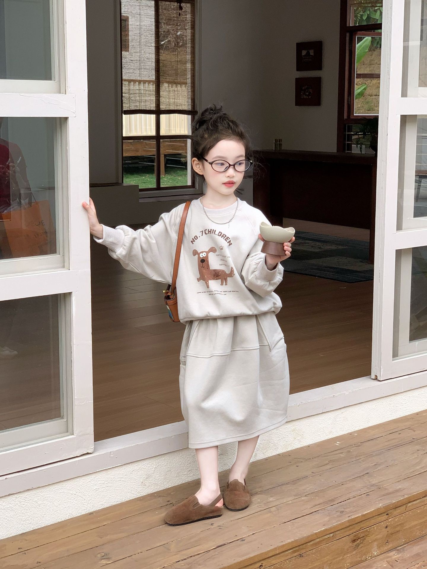 女孩大地色狗狗套裝 ᝰ       ＊薄款  ＊可以拆穿