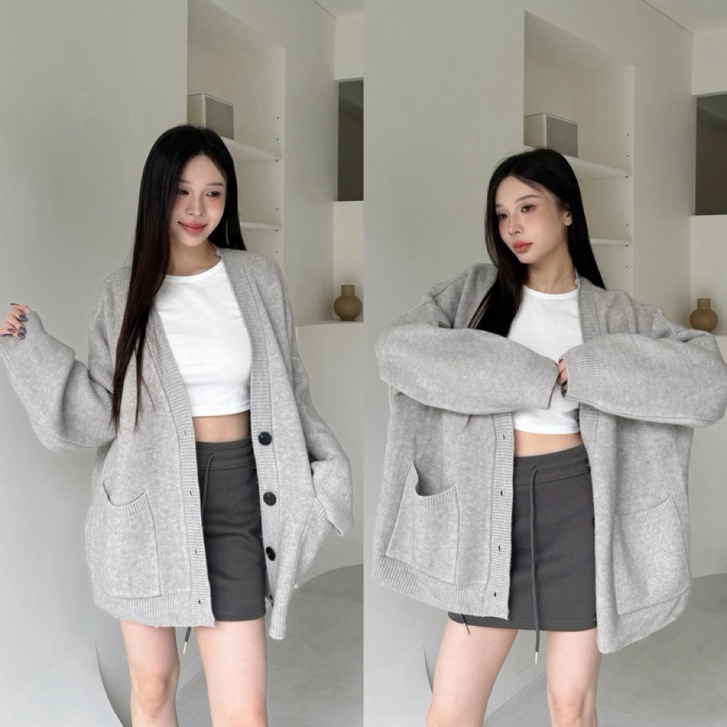 爆款回歸🔥黑排釦大口袋寬鬆針織外套(15色)