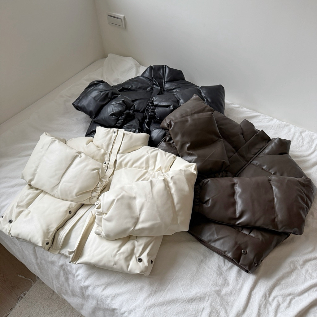 質感認證🖤挺版皮革鋪棉麵包外套(3色)