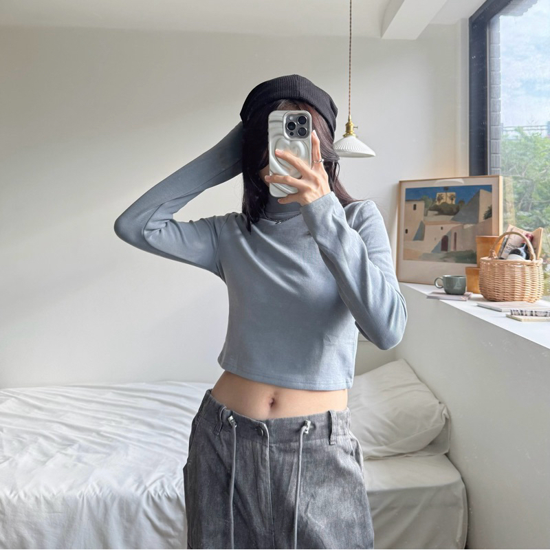 打底冠軍🏆暖暖羊絨彈力平領短版打底衣(7色)