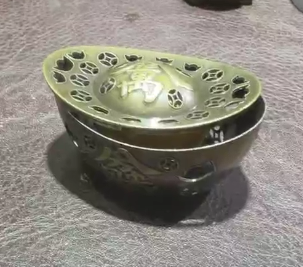 260218 - G31 黃銅日進斗金元寶香爐1件