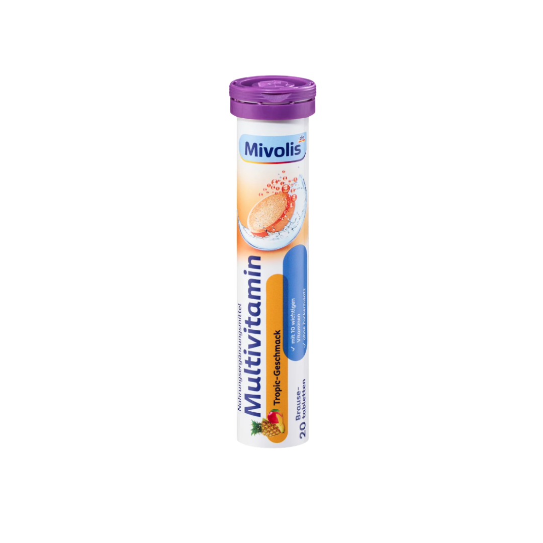 Mivolis Eisen +Vitamin C Effervescent Tablets Blackcurrant Flavor Supplement 20T