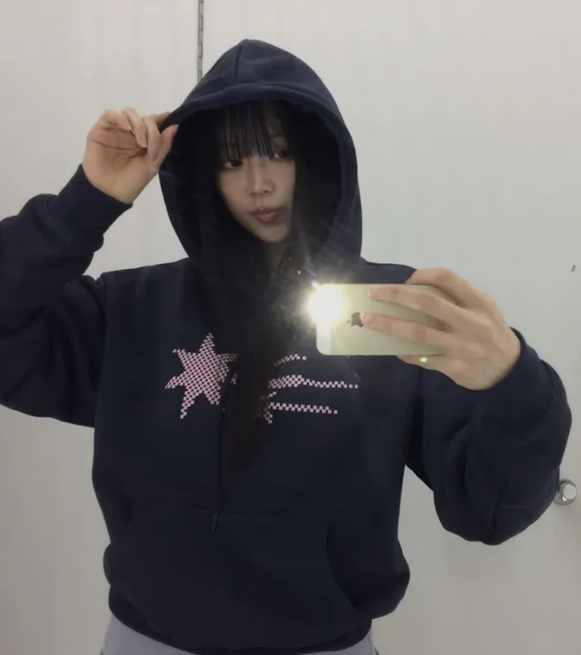 NICEGHOSTCLUB 3STAR 粉色logo連帽T FEB