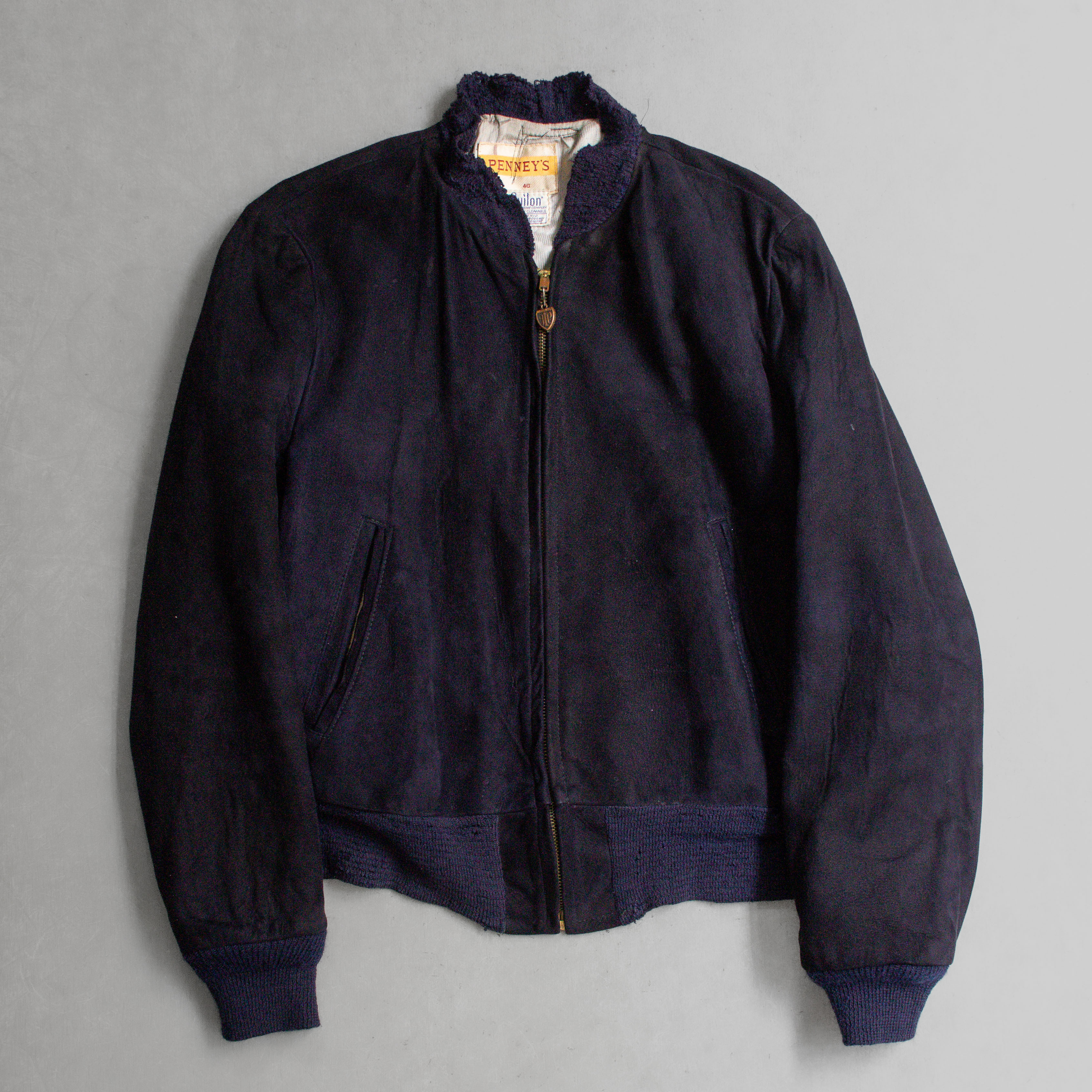 50S PENNEYS SUEDE BOMBER JACKET 美國製 深藍 麂皮 防風 外套