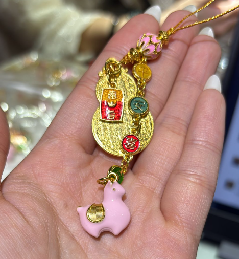 260218 - G52 半銀砂金太歲葫蘆粉紅小馬手機掛飾