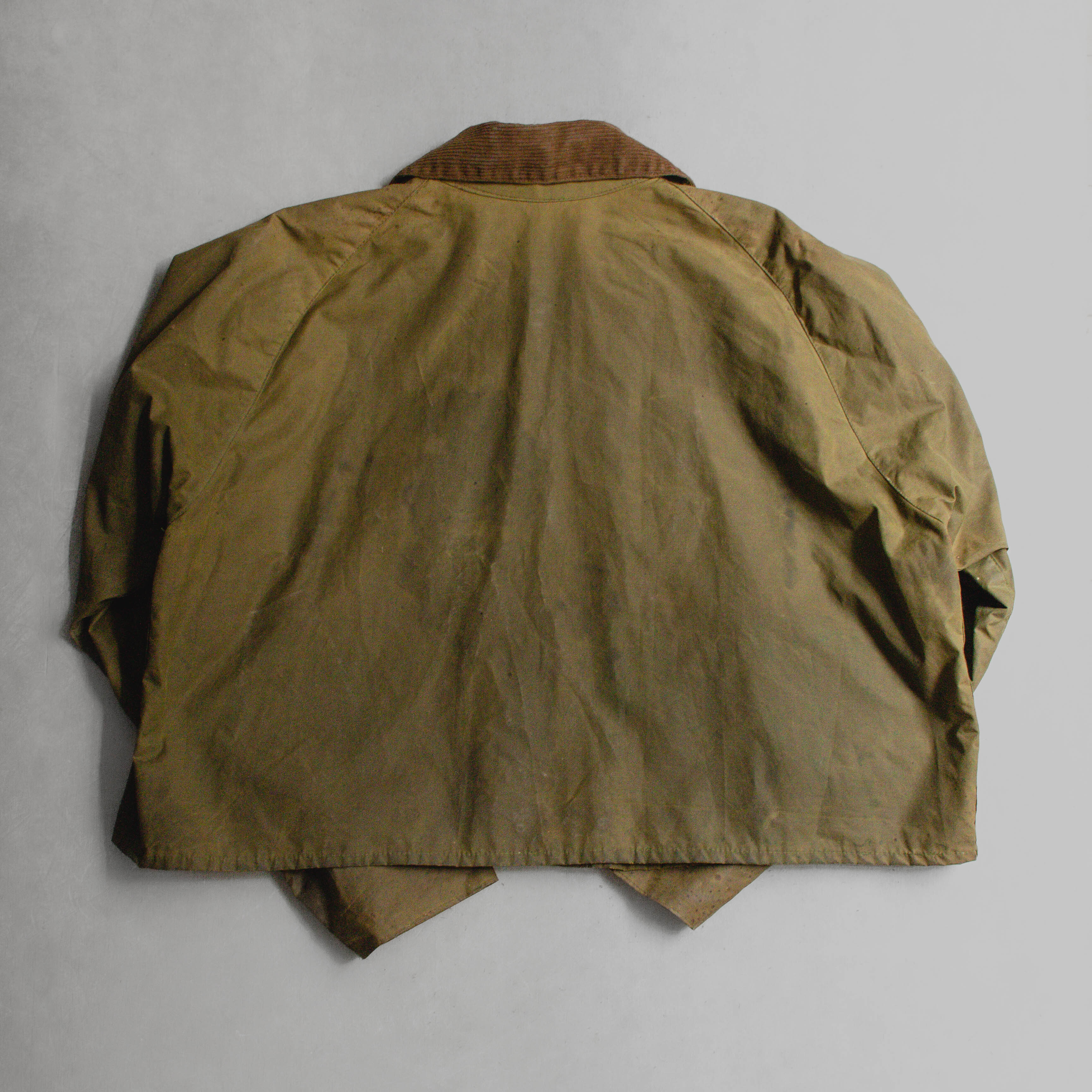 80S BARBOUR SPEY WAXED JACKET 英國製 雙冠 墨綠 油布 短板 釣魚 外套