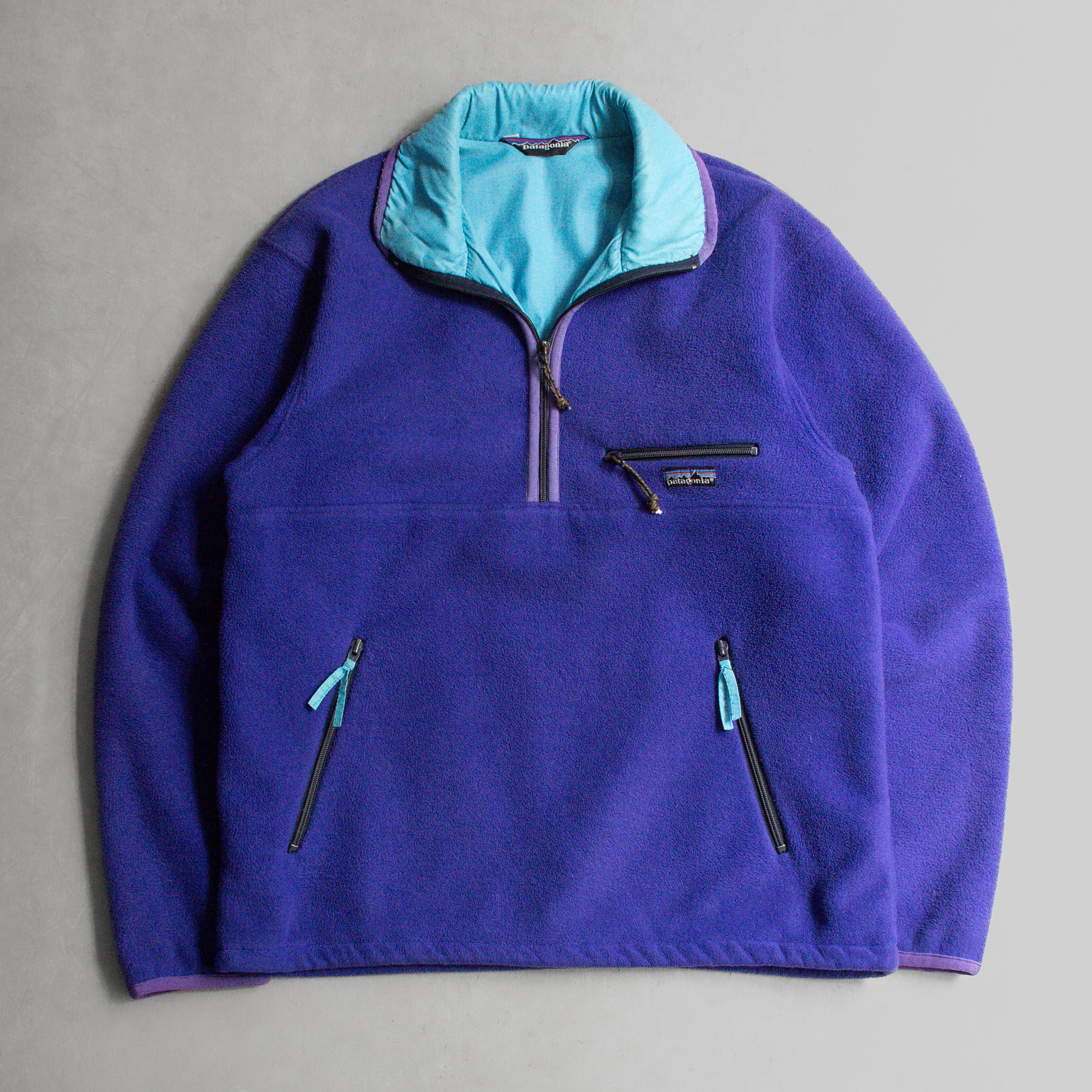 PATAGONIA GLISSADE FLEECE 美國製 藍紫色 刷毛 高領 套頭 上衣